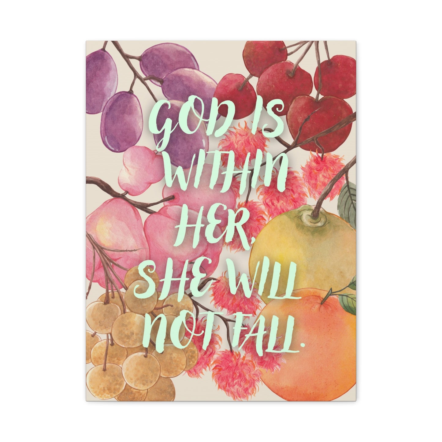 "God is Within Her, She Will Not Fall" - Canvas Wall Art
