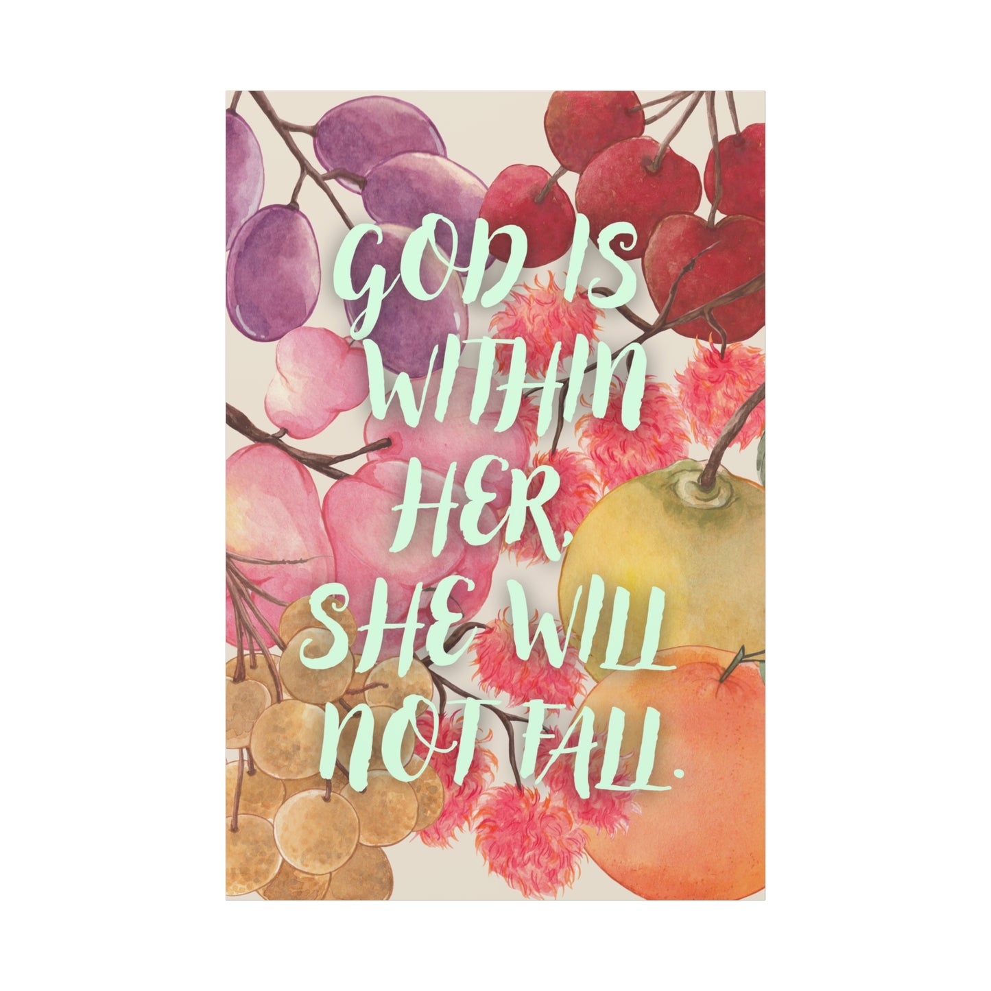 "God is Within Her, She Will Not Fall" - Canvas Wall Art