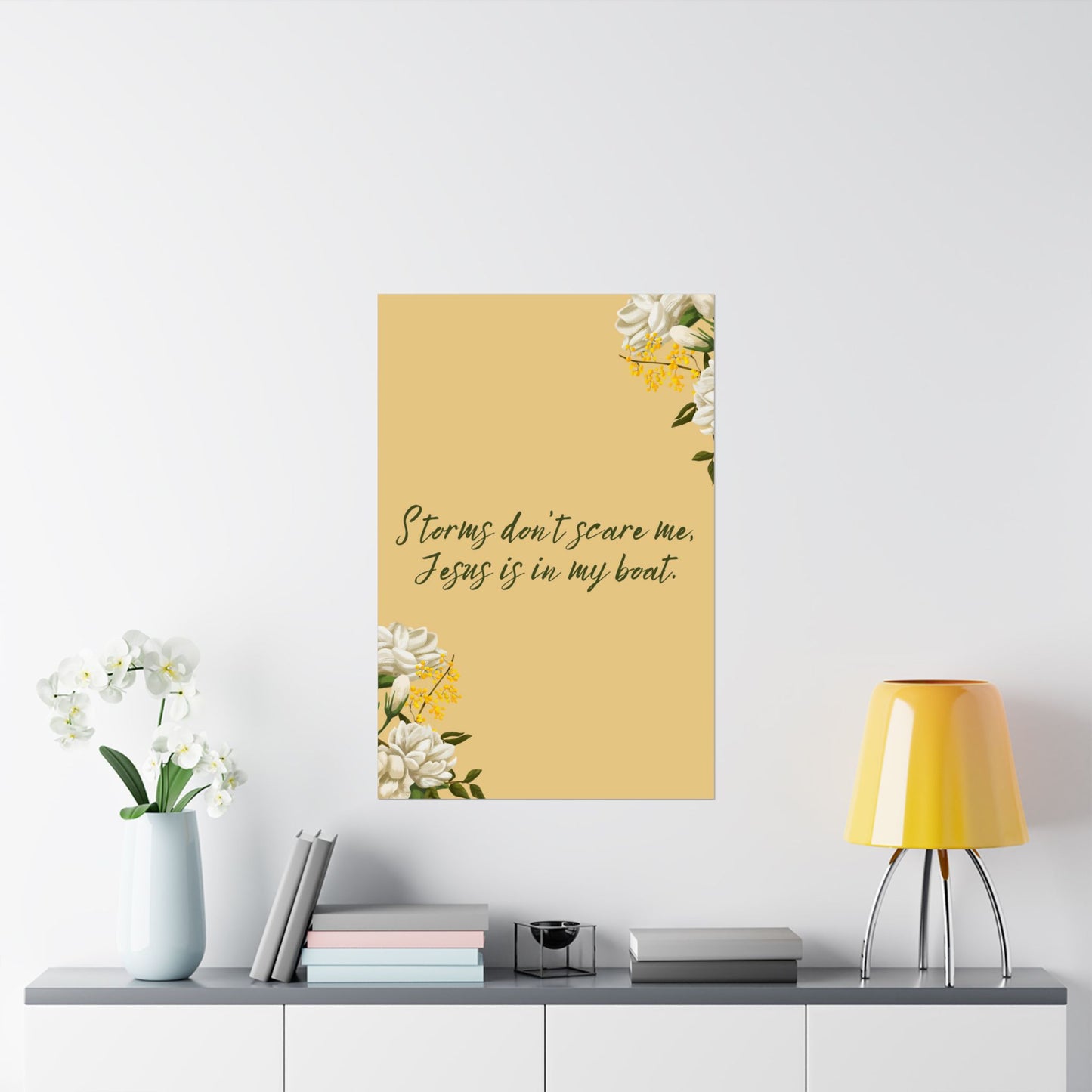 "Storms Don't Scare Me, Jesus is in My Boat" - Matte Vertical Poster