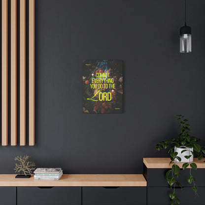 "Commit Everything You Do to the Lord" - Inspirational Matte Canvas Artwork