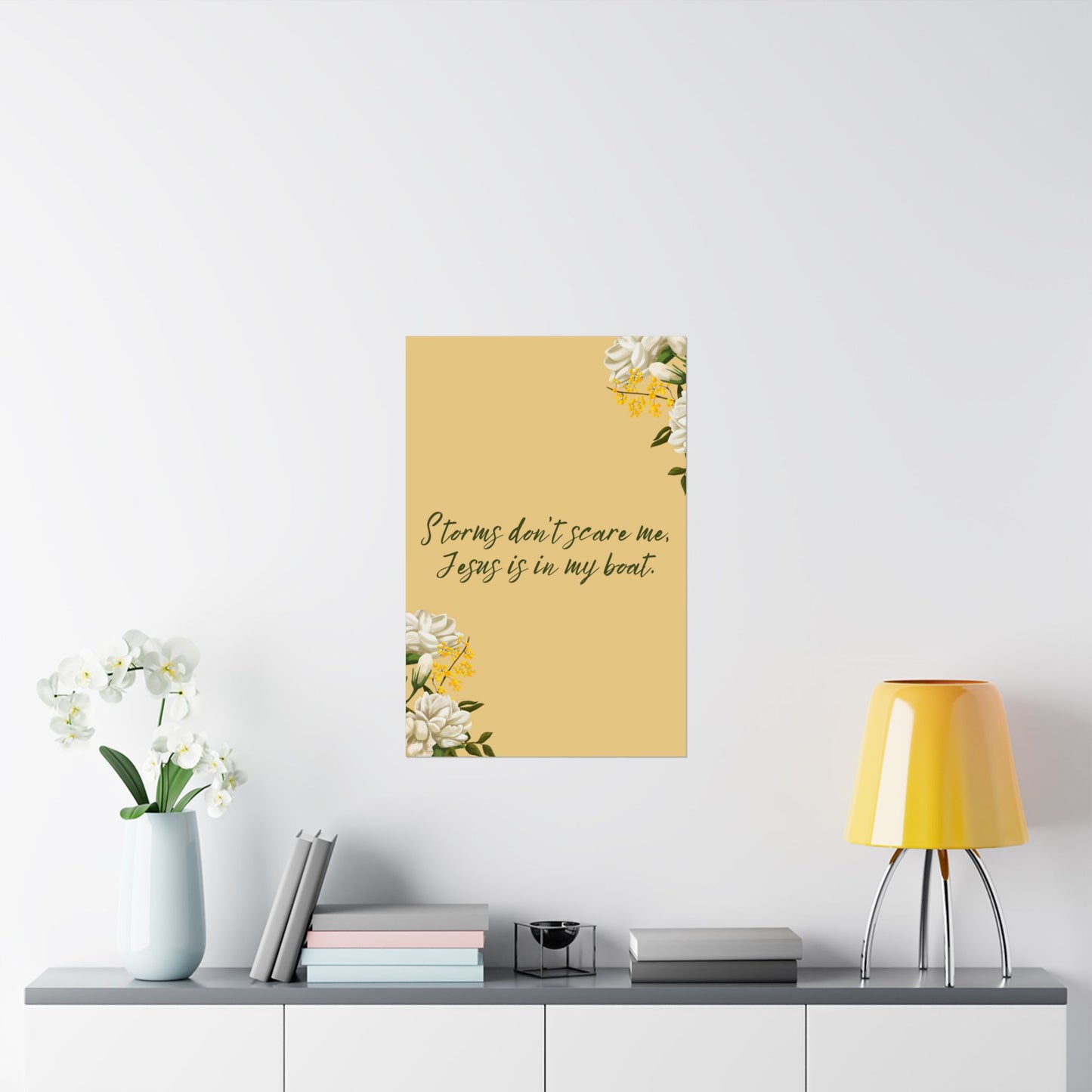 "Storms Don't Scare Me, Jesus is in My Boat" - Matte Vertical Poster